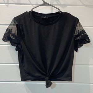 Iris Crop top with Lace Sleeves